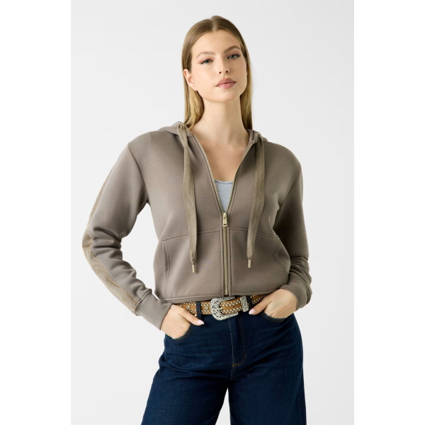 Felpa da donna GUESS W6YQ16 K4354 New Hooded Scuba