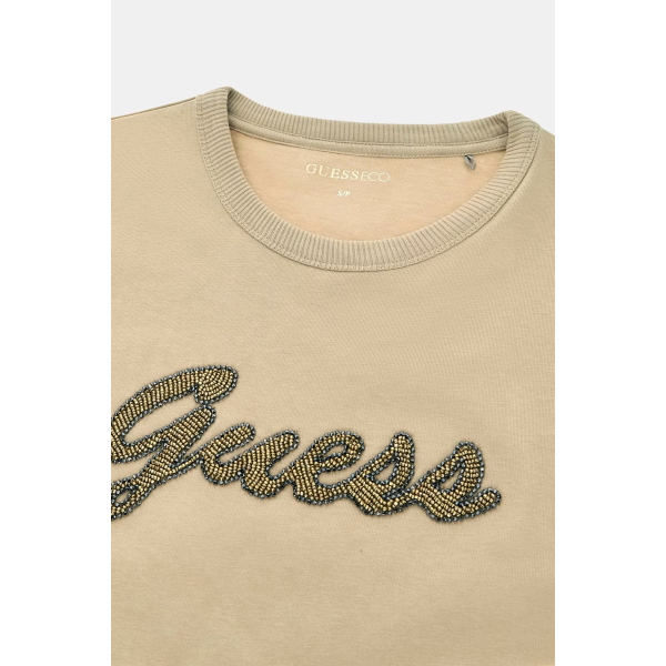 T-Shirt da donna GUESS W6YI29 K4348 Beads Script