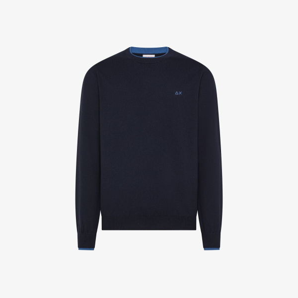 Pullover da uomo SUN68 K46159 doppio bordino