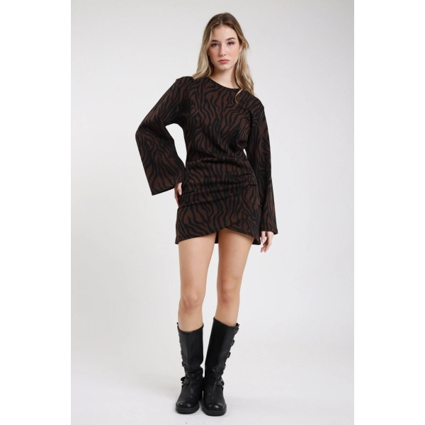 Abito da donna SUSY MIX SH005104 Stampa Animalier Zebrata