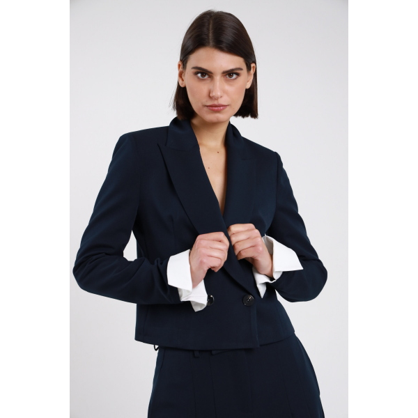 Giacca da donna SUSY MIX G6175MNPC Crop Doppio Petto