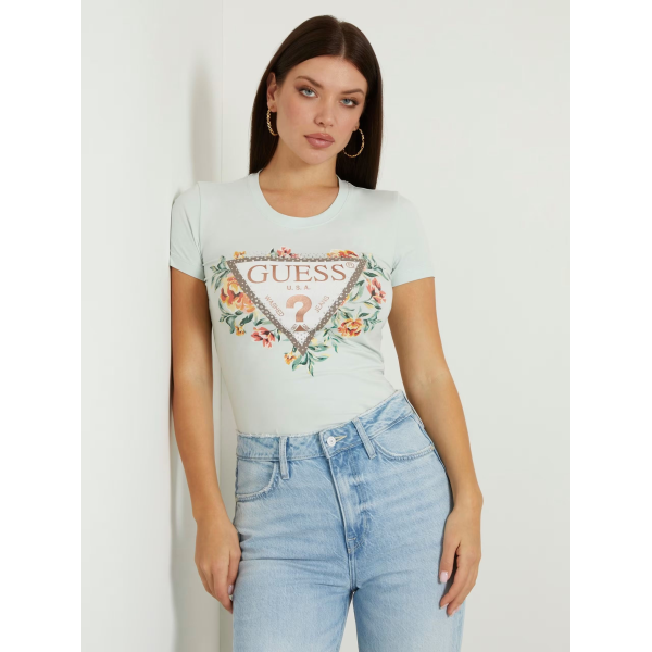 T-Shirt da donna GUESS W4GI24 J1314 Triangle Flowers