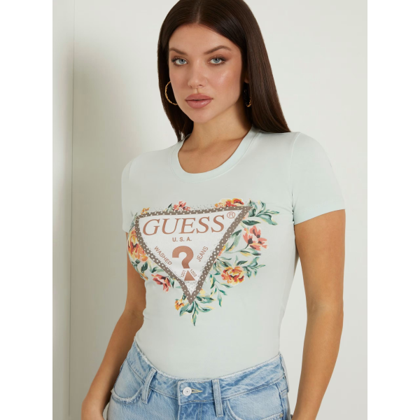 T-Shirt da donna GUESS W4GI24 J1314 Triangle Flowers