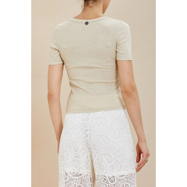 T-Shirt da donna TAKE TWO DKE7028 costine lurex