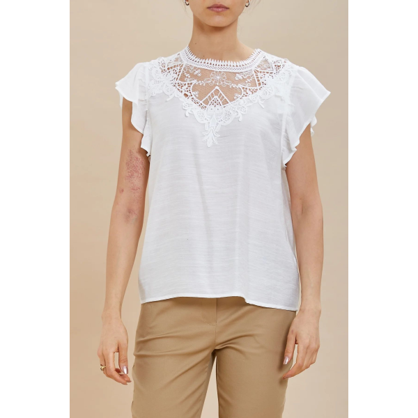 Canotta da donna TAKE TWO DKE6100 con pizzo e alette
