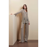 Pantalone in maglia da donna OPERA' 51310 lavorazione geometrica lurex