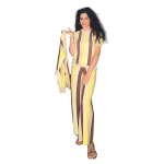 Pantalone in maglia da donna WNT COLLECTION W125056 righe lurex
