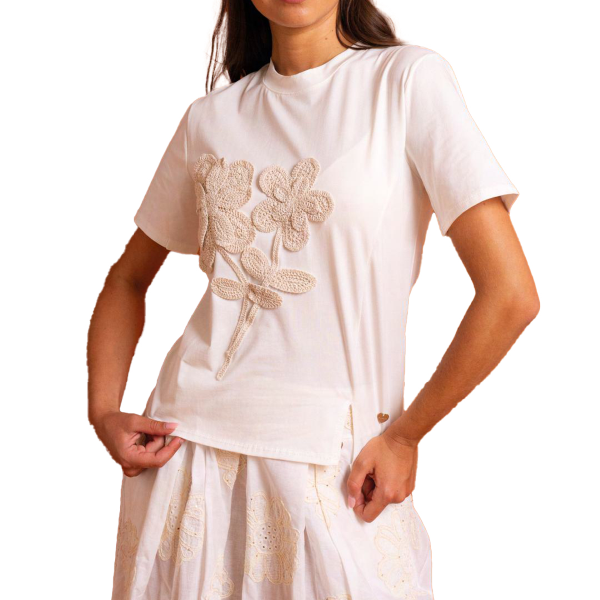 T-Shirt da donna LOLITA LO26009 con fiori ricamati