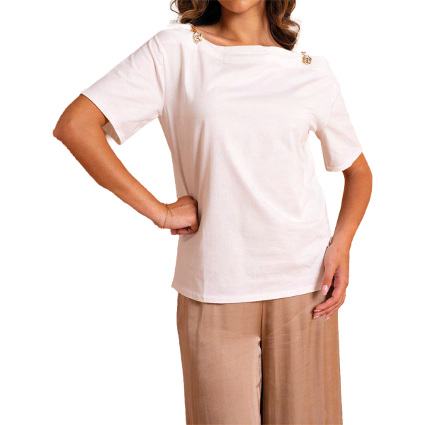 T-Shirt da donna LOLITA LO26012 con catene sulle spalle