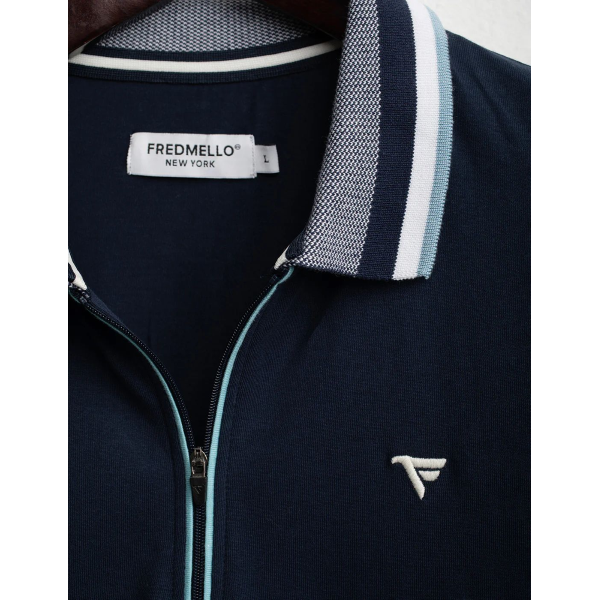 Polo da uomo FRED MELLO 14QU con zip