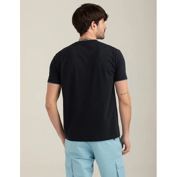 T-Shirt da uomo FRED MELLO 12TG doppio collo a contrasto