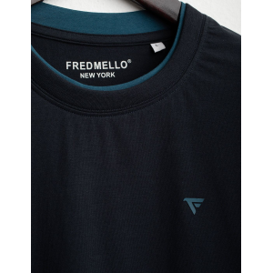 T-Shirt da uomo FRED MELLO 12TG doppio collo a contrasto