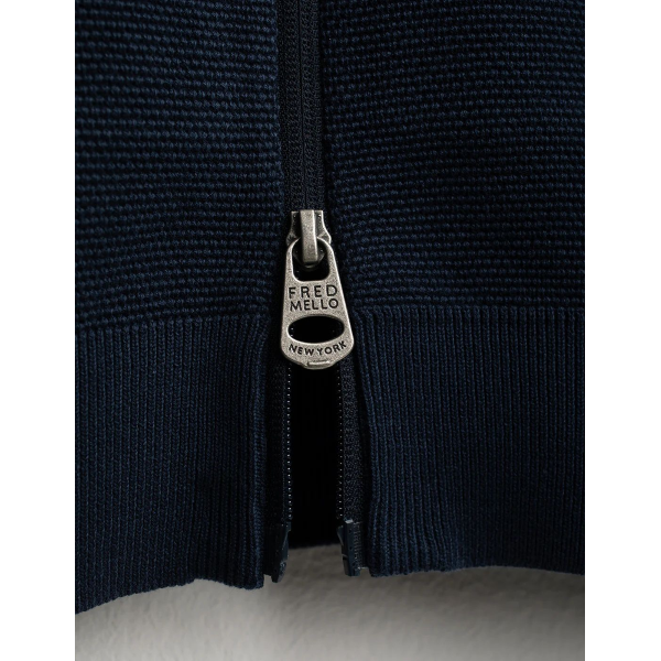 Cardigan zip da uomo FRED MELLO 03MZ in punto piquet