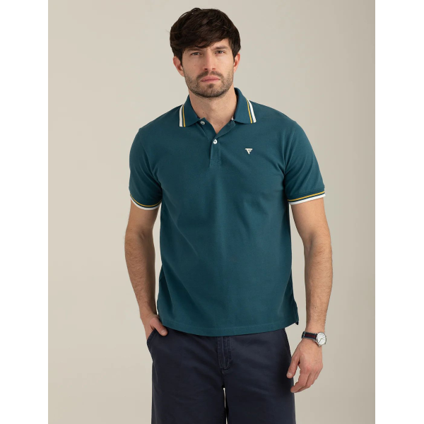 Polo da uomo FRED MELLO 07QU con righe a contrasto