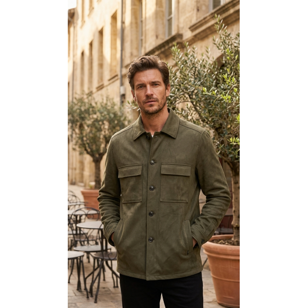 Overshirt da uomo GIANNI LUPO GL9827 in ecocamoscio