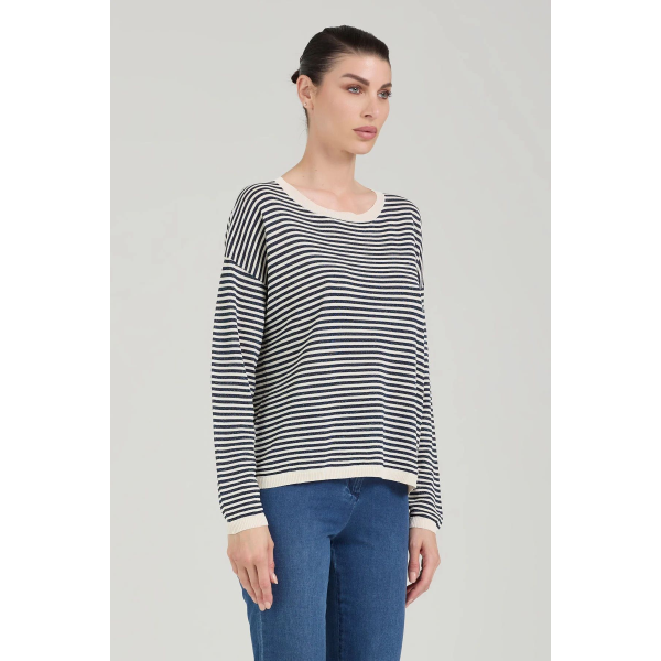 Pullover da donna TAKE TWO DK04046 a righe lurex