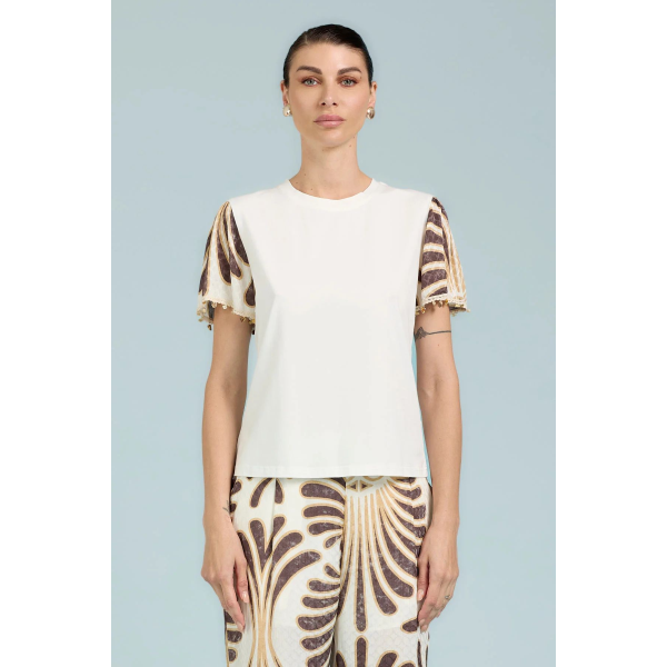 T-Shirt da donna TAKE TWO DK02803 maniche a fantasia