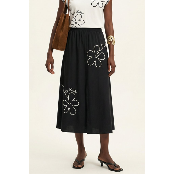 Gonna lunga LOLITAS&L A2330SK 02 con fiori ricamati
