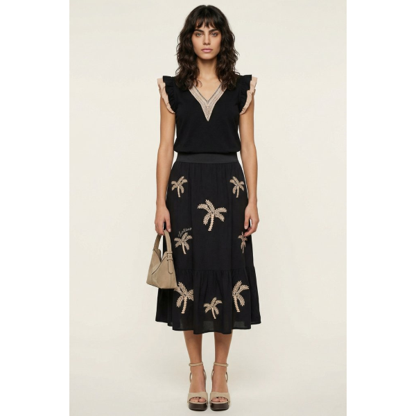 T-Shirt da donna LOLITAS&L A2308TP con applicazioni in pizzo