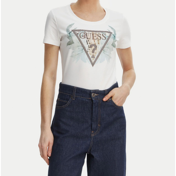 T-Shirt da donna GUESS W6GI12 K3027 Flower Triangle