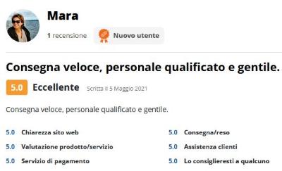 Consegna veloce, personale qualificato e gentile